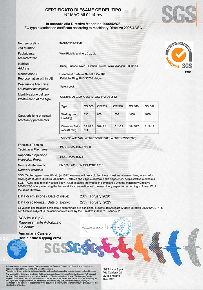 Kunci sentrifugal sertifikat CE SGS